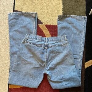 y2k express hipster flare leg jeans size 5/6 light wash no back pockets